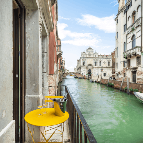 Enjoy views of Campo San Giovanni e Paolo from the balcony