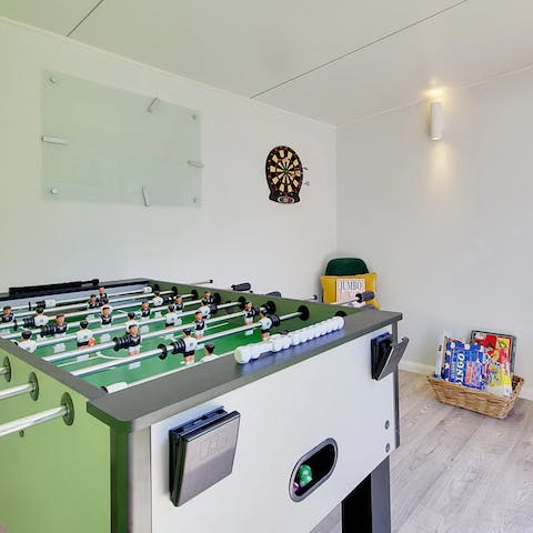 Keep your evening entertainment simple in the games room
