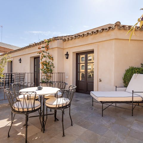 Sip sangria on the rooftop terrace