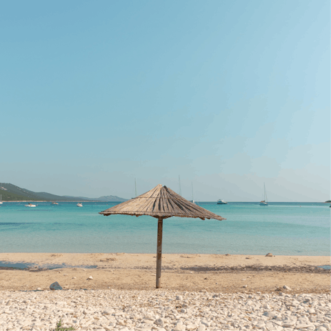 Drive a few minutes to the beach at Bagni di Domiziano