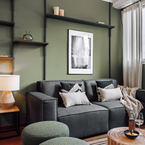 Sit back with a Vermouth and a few olives on the sofa