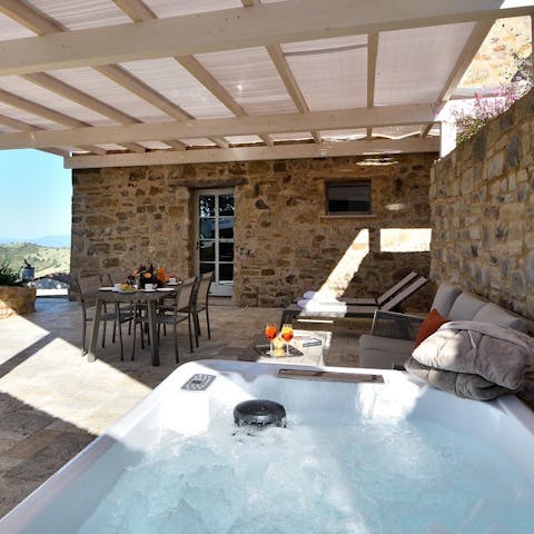 Feel a wonderful sense of wellbeing in the private Jacuzzi
