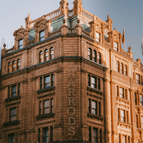 Stroll over to Harrods for luxury shopping