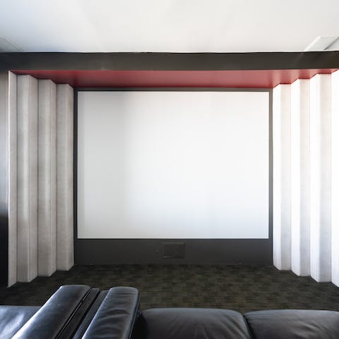 Screen your favourite movies in the home cinema room