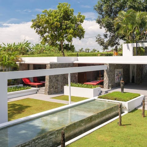 Admire the modern simplicity of a Bauhaus-style home