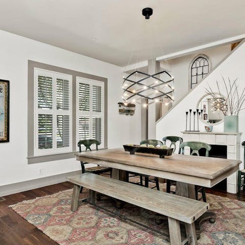 Share delicious family meals in the elegant dining area