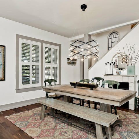 Share delicious family meals in the elegant dining area