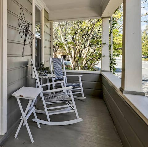 Sip your morning coffee and watch the world go by on the charming veranda