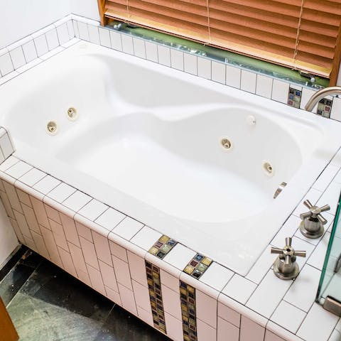Soak in the jet bathtub
