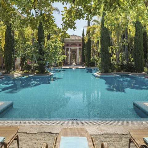 Go for a dip in the charming shared pool