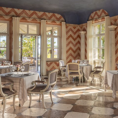 Dine in a grand restaurant