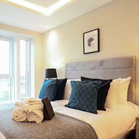 Wake up well-rested in the luxurious bedroom