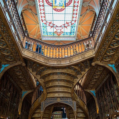Explore the stunning Livraria Lello bookshop nearby