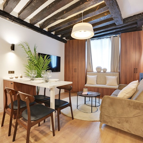Relax with drinks at home or wander to a local bar