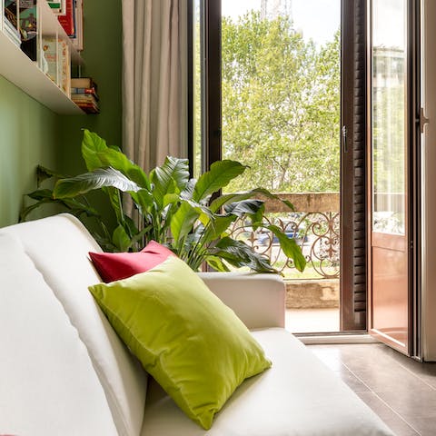 Unwind with a glass of wine and the French doors wide open as the evening sun streams through