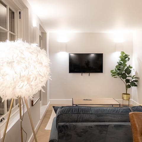 Cuddle up on the sofa for a movie night after a busy day