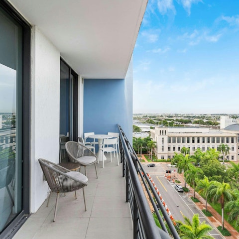 Pad out to the balcony for cocktails in the sun