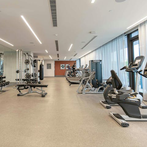 Enjoy a workout in the communal gym
