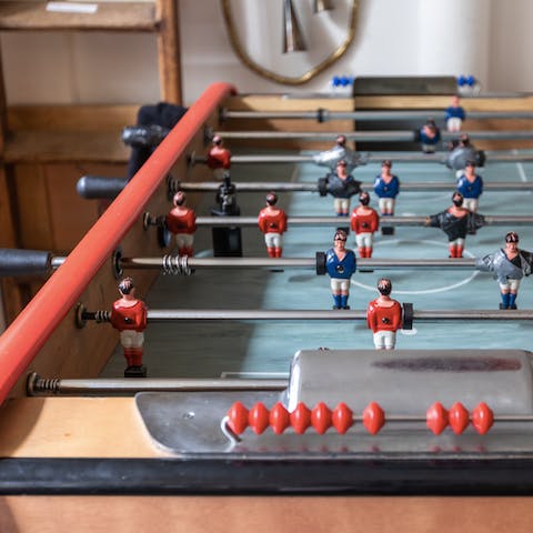 A football table for entertainment