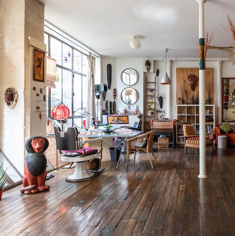 The open-plan living area