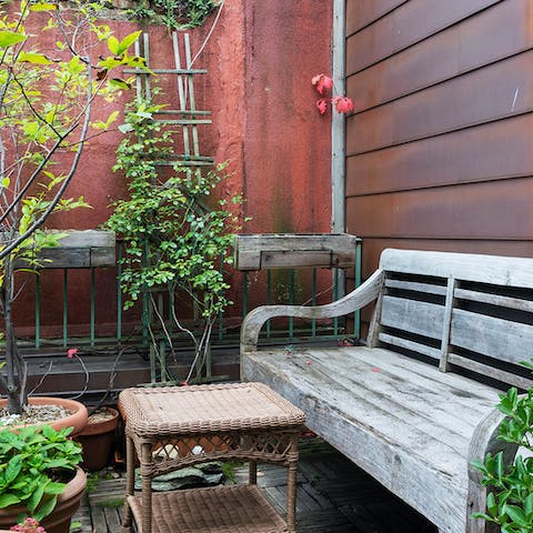 A lovely, plant filled terrace