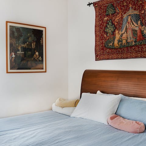 The decor from the host's travels