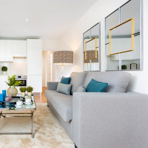 Start your mornings with a cup of coffee on the comfy couch