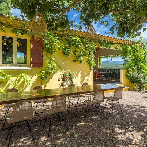 Enjoy al fresco meals in the picturesque courtyard