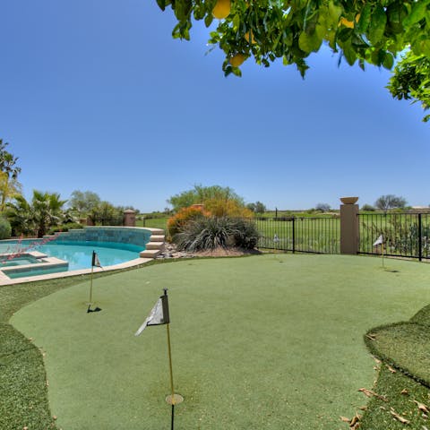 Practice your putting in the back garden