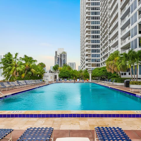 Cool off in the shared Olympic-sized pool