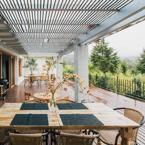 Take your meals outside and eat in the shade of the veranda