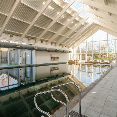 Enjoy refreshing afternoon dips in the shared swimming pool