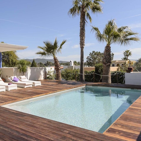 Make a splash in the private swimming pool