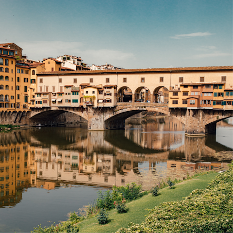 Start sightseeing around the corner at the Ponte Vecchio