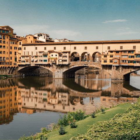 Start sightseeing around the corner at the Ponte Vecchio