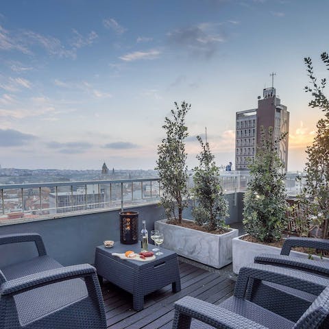 Sit back with a glass of locally-produced port on the rooftop terrace