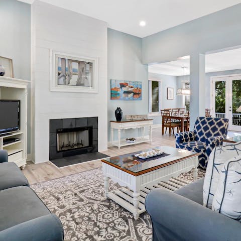 Get cosy in the living room with drinks and games