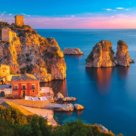 Visit the beautiful village of Scopello, just a ten-minute walk away