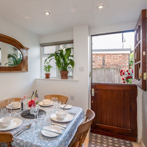 Open up stable-style doors for a breeze at the breakfast table