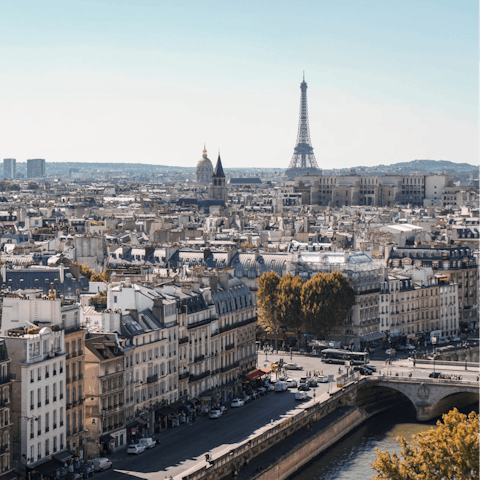 Explore Paris's historic landmarks like the Place de la Bastille, a short walk away