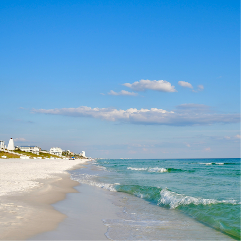 Begin your days with a stroll along nearby Seagrove Beach
