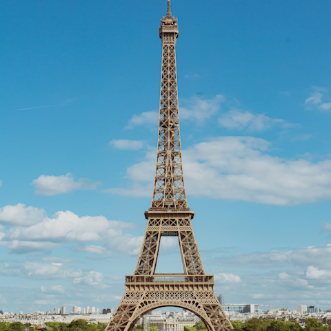 Walk five minutes to Trocadéro Gardens for Eiffel Tower views