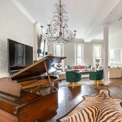 Entertain your guests with a tune or two in the parlour