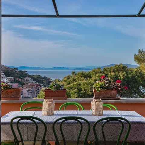 Dine alfresco with stunning views