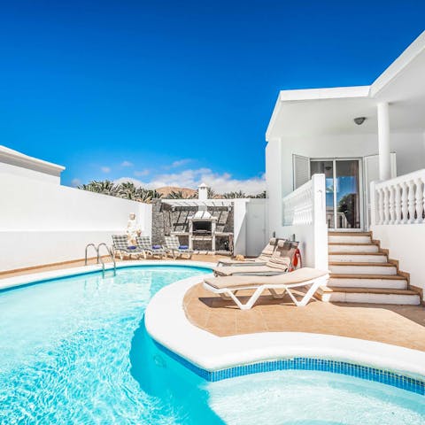 Make a splash in the heated pool when you're not out exploring