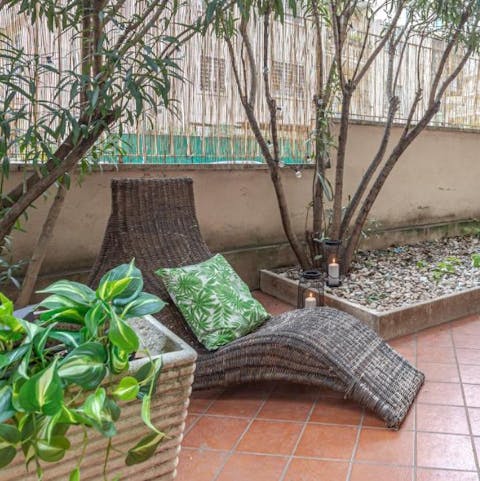 Pause and take a moment on the private terrace