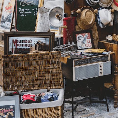 Rife through the bric-a-brac at the antique stalls on Portobello Road, about a half-hour away