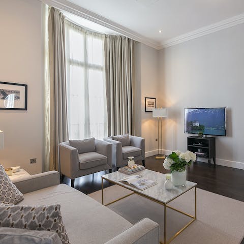Catch up on your favourite series in the chic living space