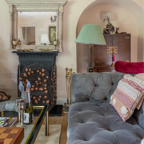 Warm up by the log fire on chilly evenings