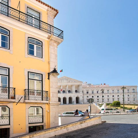 Look across to the Parliament building, São Bento Palace, from this building